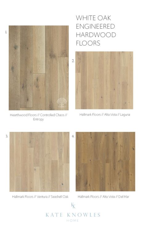 White Oak Engineered Hardwood Floors | Kate Knowles Home White Oak Engineered Hardwood Floors, Oak Engineered Hardwood Floors, White Oak Engineered Hardwood, Floor Options, Oak Engineered Hardwood, Hardwood Floor Colors, Coastal Architecture, Engineered Oak Flooring, Custom Floor Plans