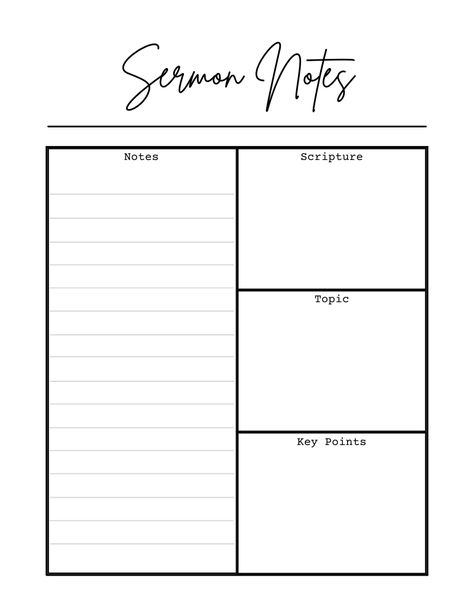 FREE sermon notes PDF from #FWMpodcast #FWMStudyCommunity Bible Study Note Taking Templates, Bible Notes Goodnotes, Free Printable Sermon Notes For Adults, Bible Study Notebook Templates, Bible Study Template Ipad, Bible Sermons Notes, Bible Note Taking Template, Sunday Sermon Notes, Bible Study Notes Template Free Printable