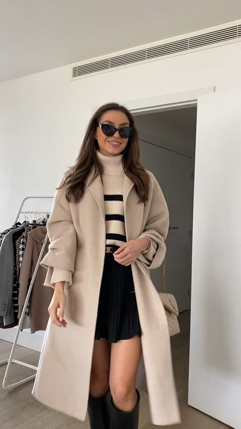 Winter Coat Outfits, Sigil Tattoo, Winter Fashion Outfits Casual, Europe Outfits, Chique Outfits, Outfit Chic, Beige Coat, Cold Outfits, Paris Outfits