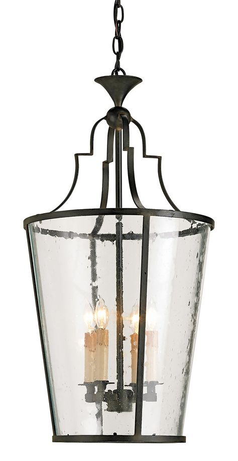 Fergus Iron Lantern. Lanterns Chandeliers Old Iron Wrought Iron/Seeded Glass Black Lantern, Dripping Candles, Iron Lanterns, Lantern Chandelier, Vintage Pendant Lighting, Silver Chandelier, Suspension Vintage, How To Make Lanterns, Chandelier Lighting Fixtures