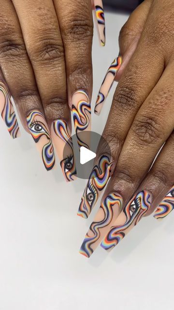 🎨 SU NGUYEN 🎨 on Instagram: "✨🌈 Perfect 🌈✨ Freestyle coforful trippy waves 🥴   ★𝐒𝐚𝐮𝐯𝐚𝐠𝐞_𝐀𝐫𝐭𝐢𝐬𝐭𝐫𝐲★ 𝙽𝚊𝚒𝚕 𝙰𝚛𝚝 𝚋𝚢 𝚂𝚞  . . . . . . . . . . . . . #springnails #nailart  #nailartist #artist #aesthetic #naildesign #nails #summer #nailsinspiration #aestheticnails #nailalabama #birminghamnails #alabamanails #alabamanailartist  #nailtrend #trending #nailinspo  #nails #naildesigns #nailfeed #handpaintednails #freestylenails #abstractart  #nailsdesign #colorfulnail #trippynails #swirlnails  #illusion #nailsart" Dexter Nails, Nail Designs Trippy, Trippy Eye Nails, Trippy Nails, Phycadelic Acrylic Nails, Short Trippy Nail Designs, Trippy Halloween Nails, Alabama Nails, Trippy Eye