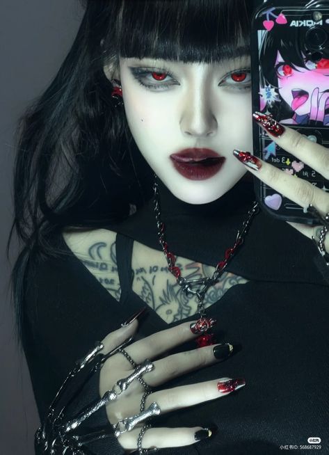 Red Eye Contacts Makeup, Red Contacts Makeup, Red Eye Contacts, Red Eyes Contacts, Contacts Makeup, Makeup 2024, Human Photography, Eye Contacts, High Fashion Makeup