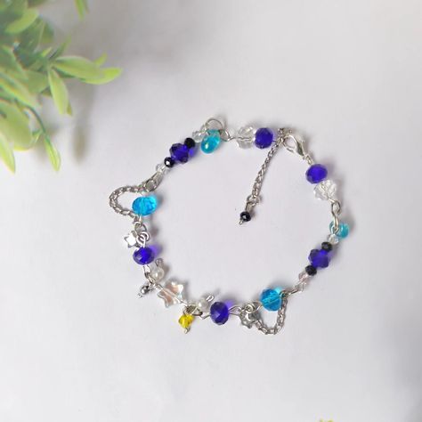 Starry Night Inspired Bracelet 🌌 Price : 169rs You can shop it from my website #starrynight #selenophile #nightsky #handmadejewelry #explorepage #aesthetic #pinterest #pinterestjewelry #fyp #blue #cool #smallbusiness #shopsmall #dm2buy #handmade #necklace #earrings #bracelets Pinterest Jewelry, Aesthetic Pinterest, Handmade Necklace, Necklace Earrings, Small Shop, Night Skies, My Website, Starry Night, Handmade Jewelry