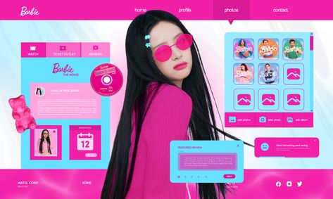 DISCLAIMER: Don't repost and use as inspo without permission. Barbie Website Design, Barbie Presentation Template, Barbie Website, Barbie Inspired, Graphic Design Cards, Theme Pictures, Graphic Design Infographic, Blog Themes, Passion Project