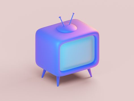 Tv Illustration, C4d Design, Illustrator 3d, 3d Things, 3d Tv, 3d Cinema, 3d Inspiration, Bg Design, Tv Icon