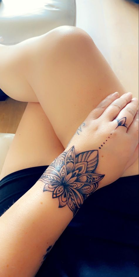 Butterfly Cuff Tattoo, Lotus Tattoo On Wrist, Lotus Flower Hand Tattoos For Women, Feather Wrist Tattoos For Women, Lotus Flower Tattoo Hand, Cuff Tattoo For Women, Lotus Flower Hand Tattoo, Lotus Hand Tattoo, Ankh Tattoos