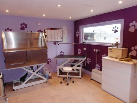 Grooming Design, Dog Grooming Salon Decor, Pet Grooming Business, Pet Grooming Salon, Dog Grooming Shop, Dog Spa, Dog Grooming Salons, Dogs Grooming, Dog Hotel