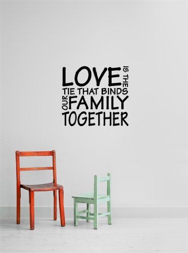 Decal  Vinyl Wall Sticker  LOVE IS THE TIE THAT BINDS OUR FAMILY TOGETHER Quote Home Living Room Bedroom Decor  DISCOUNTED SALE ITEM  22 Colors Available Size 16 Inches X 16 Inches *** This is an Amazon Affiliate link. You can get additional details at the image link. Get Together Quotes, Family Together Quotes, Together Quotes, Ties That Bind, Family Together, Room Bedroom Decor, Vinyl Wall Stickers, Home Quotes And Sayings, Discount Sale