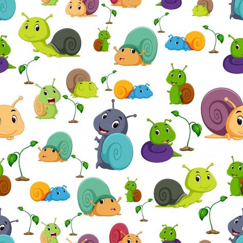 Seamless pattern with snail cartoon Prem... | Premium Vector #Freepik #vector #background #pattern #design #texture Allison Dubois, Background Pattern Design, Snail Art, Design Texture, Cool Art Drawings, Big Picture, Vector Background, Seamless Pattern, Premium Vector