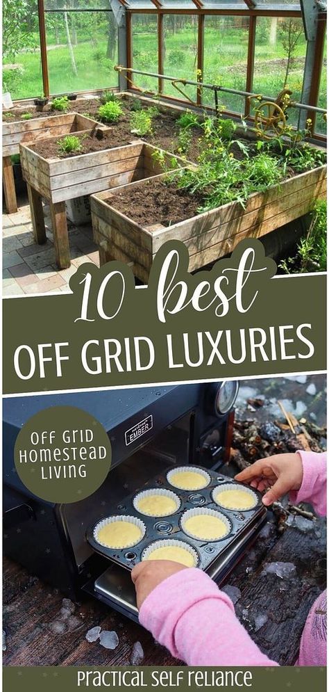 Upgrade your Self Sufficient Living with 10 best off grid luxuries. Enjoy the best of off-grid living with amenities like unlimited hot water, air conditioning, and free electricity. This collection proves you can have modern conveniences while living off the grid. Find more disaster preparedness, self sufficient living, and homestead survival at practicalselfreliance.com. Off Grid Necessities, Off Grid Prepping, Off Grid Oven, Off Grid Air Conditioning, Off Grid Kitchen Appliances, Off Grid Living Self Sufficient Diy Projects, Diy Off Grid Projects, Living Off The Land Self Sufficient, Off Grid Essentials