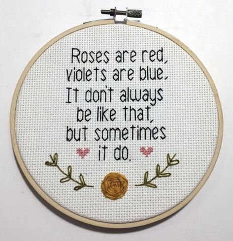 Cross Stitch Quotes, Stitch Quote, Funny Cross Stitch Patterns, Subversive Cross Stitch, Roses Are Red, Cross Stitch Funny, Stitch Embroidery, Embroidery Inspiration, Embroidery And Stitching