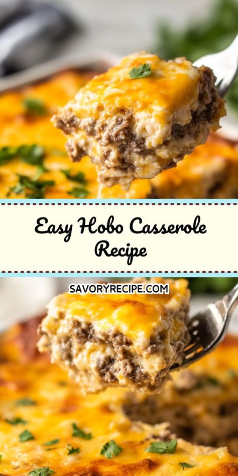 Searching for a budget-friendly family dinner that’s easy to make? This Easy Hobo Casserole Recipe is just what you need! It’s a versatile dish with ground beef that can be customized to your liking. Save this gem for those nights when you need a delicious meal on the table fast! Hobo Casserole, Fast Ground Beef Recipes, Ground Beef Potatoes, Ground Beef Dinners, Potatoes And Cheese, Recipe With Ground Beef, Beef Potatoes, Savory Recipe, Beef Dinners