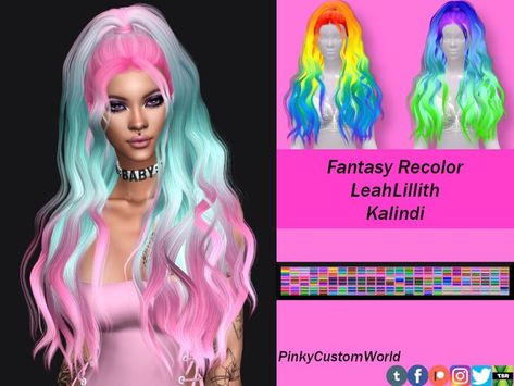 Ts4 alpha hair - 72 unnatural gradient hair colors - Custom Thumbnail - Female hair - Teen-YoungAdult-Adult-Elder - HQ Compatible ***MESH REQUIRED*** #ts4 #ts4cc #thesims4 #thesims4cc #sims4 #sims4cc #leahlillith #kalindi Pastel Goth Hair, Pastel Rainbow Hair, Gradient Hair, High Hair, Goth Hair, Female Hair, Sims 4 Cc Packs, Pastel Hair, Ts4 Cc