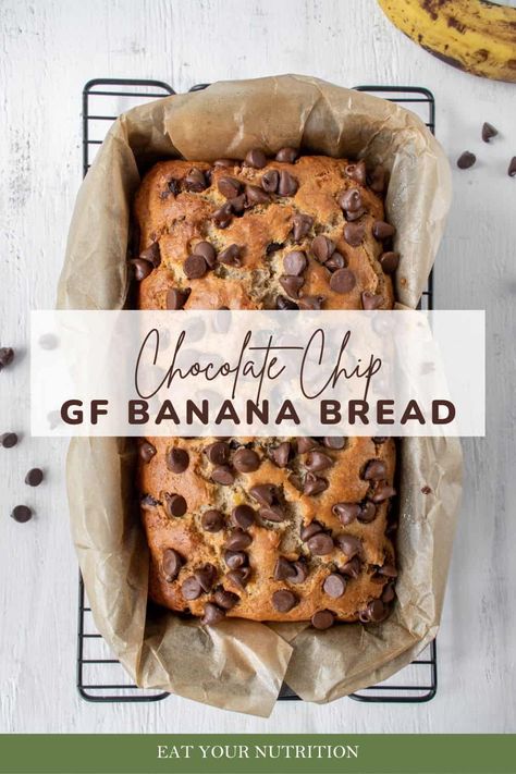 Healthy Chocolate Chip Banana Bread Gf Chocolate Chip Banana Bread, Gluten Free Banana Bread Chocolate Chips, Almond Flour Chocolate Chip Banana Bread, Gluten Free Banana Bread With Applesauce, Gf Banana Bread Muffins, Healthy Banana Bread Gluten Free, Banana Bread Gluten Free Recipe, Gluten Free Chocolate Chip Banana Bread, Gluten Free Dairy Free Banana Bread