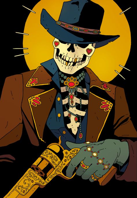 Cowboy Character Design, Rhinestone Cowboy, Weird West, Western Artwork, Cowboy Aesthetic, Cowboy Baby, Cowboy Art, A Skeleton, Art Prompts