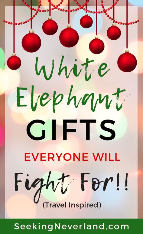 White Elephant Gifts Everyone Will Fight For - travel inspired gifts under $25 and bonus gift ideas under $50 Perfect White Elephant Gift, Awesome White Elephant Gifts, Steal A Gift Ideas Christmas, Small Gift Exchange Ideas, Nice White Elephant Gifts, Cool White Elephant Gifts Ideas, Fun White Elephant Gift Ideas Under $10, White Christmas Gift Ideas, White Elephant Gift Themes