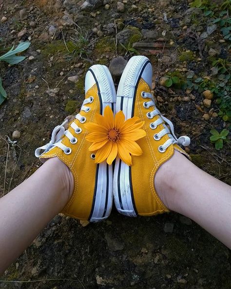 Cute Shoe Pics, Yellow Aesthetic, Converse Chuck Taylor High Top Sneaker, Converse Shoes, My Aesthetic, All Star, Tennis, Converse, Adidas