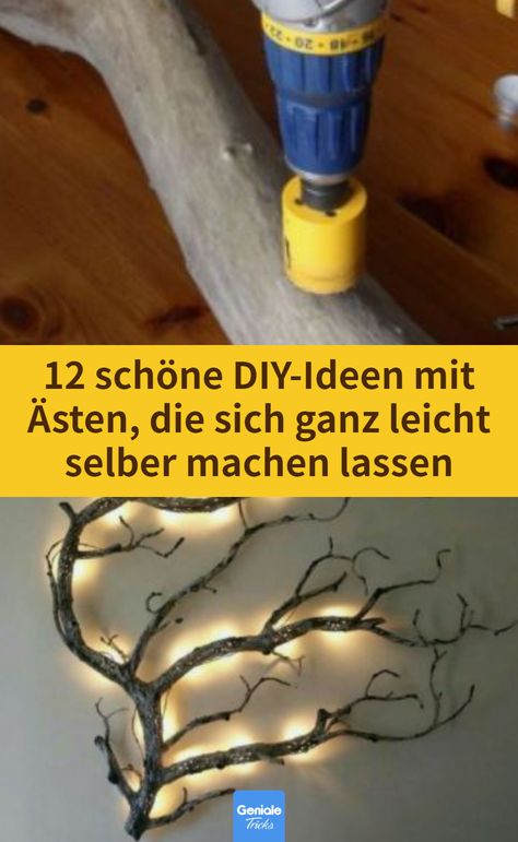 12 ausgefallene Dekorationen aus Ästen zum Selbermachen via @GenialeTricks Unique Diy Crafts Creative Ideas, Upcycling Diy, Upcycling Ideas Diy, Diy Frühling, Dekor Diy, Small Apartment Design, Unique Diy, Extra Money, Diy And Crafts