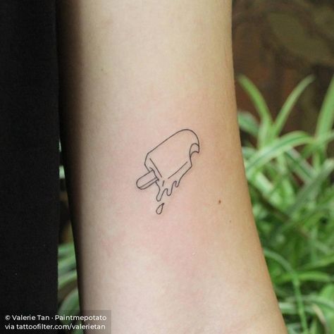 Melting Ice Cream Tattoo, Cute Ice Cream Tattoo, Popsicle Tattoo Ideas, Ice Cream Tattoo Design, Ice Cream Tattoo Ideas, Popsicle Tattoo, Ice Tattoo, Ice Cream Tattoo, Botanical Tattoo Design