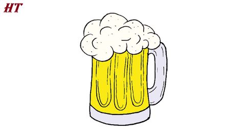 How to draw a Beer Step by Step Beer Drawing, Drawing Instructions, Drawing Tutorials For Beginners, Easy Drawing Tutorial, Drawing Tutorial Easy, Drawing For Beginners, Guided Drawing, Easy Drawing, Best Beer