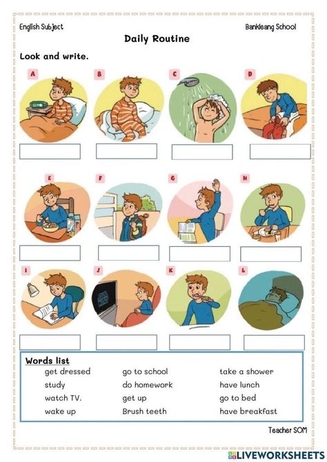 Esl Daily Routine Worksheets, Daily Routine Activities Worksheets, Daily Routine Worksheet For Kids, Daily Routine Worksheet, Daily Routine Kids, Daily Routine Activities, Free Time Activities, English Activities For Kids, My Daily Routine