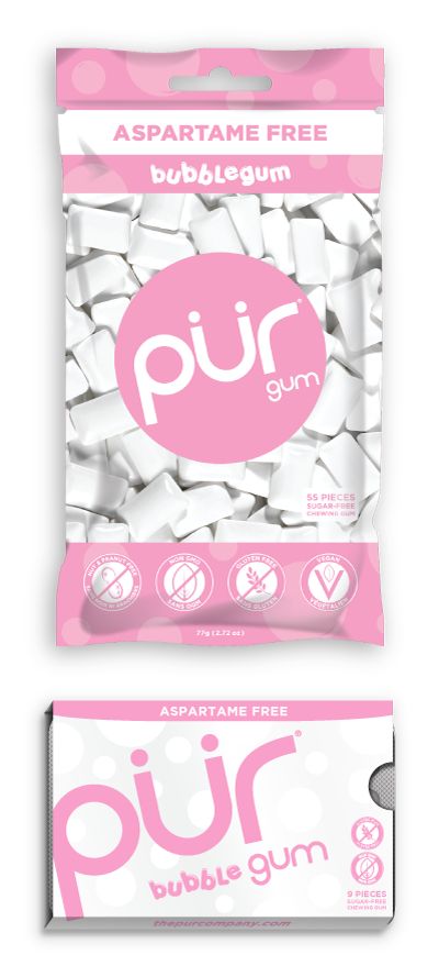 Aspartame-Free Vegan Gum Pur Gum, Xylitol Gum, Gum Flavors, Bubble Gum Flavor, Mint Gum, Sugar Free Gum, Peanut Oil, Gum Arabic, Peanut Free