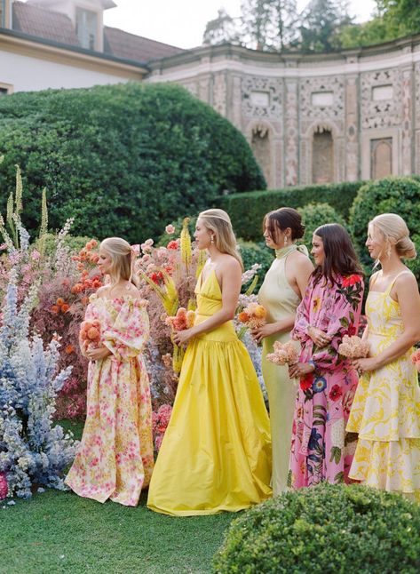 The Bride's Watercolors Were Incorporated Throughout Her Wedding at Villa d'Este - Over The Moon Floral Bridesmaids, 2025 Vibes, Dress Code Wedding, Lake Como Wedding, Guest Attire, Wedding Attire Guest, Marriage Ceremony, Wedding Mood Board, Wedding Mood