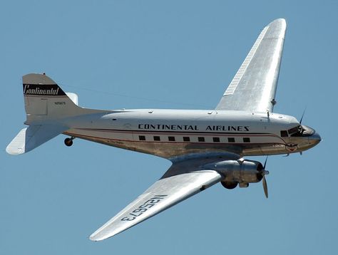 C47 Skytrain, Douglas Dc3, Continental Airlines, Douglas Aircraft, My Father's Daughter, Vintage Airlines, Vintage Airplanes, Air Travel, The 1980s