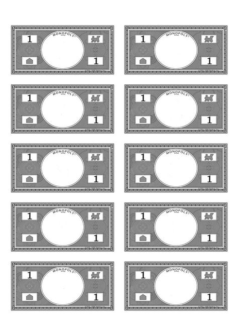 Blank $1 Monopoly money Monopoly Money Template, Monopoly Money Printable, F1 Monopoly, Monopoly Property Cards, Fake Money Printable, Monopoly Themed Parties, Teacher Wishlist, Printable Play Money, Custom Monopoly