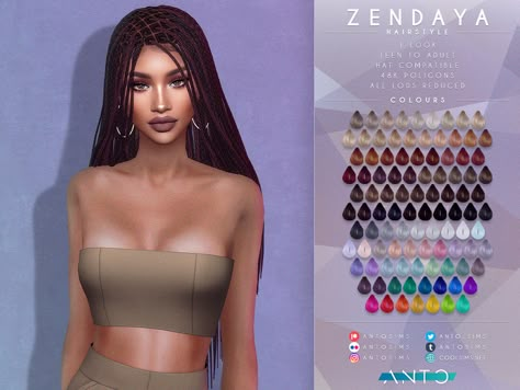 The Sims Resource - [Patreon] Zendaya Hairstyle Afro Hair Sims 4 Cc, Sims 4 Afro Hair, Sims 4 Curly Hair, Zendaya Hair, Sims 4 Cc Hair, Alpha Cc, Sims 4 Tsr, Sims 4 Black Hair, Mod Hair