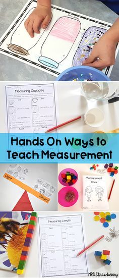 This blog post is FULL of great basic measurement principles to help you teach math and science education for your preschool, Kindergarten, 1st, and 2nd grade classroom or homeschool students. You can introduce length, capacity, mass, AND volume with this great ideas and activities. Check out the kinesthetic ideas, FREE download, great resources, and more. {preK, Kinder, Kindy, first, second graders} Measuring Weight Activities, Weight Kindergarten, Weight Activities, Capacity Activities, Volume Activities, Mass Activities, Teaching Measurement, Measurement Kindergarten, Measurement Activities