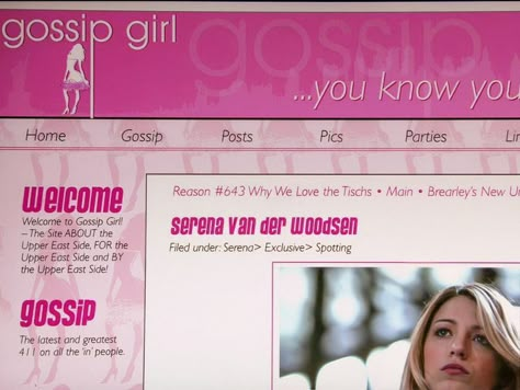 Gossip Girl Website, Devil Wears Prada Aesthetic, 2000's Party, Spoiled Daughter, Pink Brunette, Serena Vanderwoodsen, Prada Aesthetic, Gossip Girl Vibes, Stile Blair Waldorf