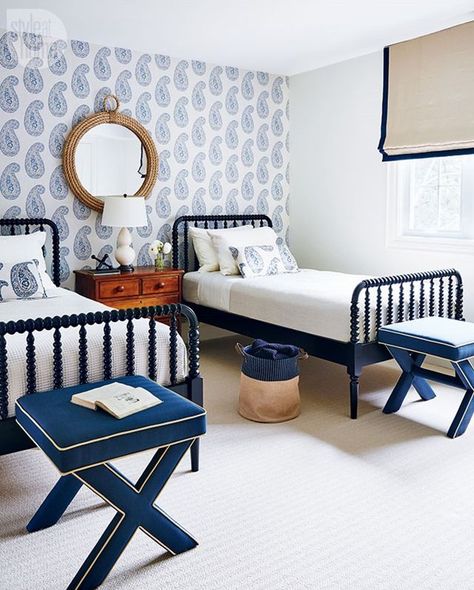 The Saturday 6 Mcgee Bedroom, Vintage Boys Bedrooms, Twin Beds Guest Room, Friday Inspiration, Kids Shared Bedroom, Two Twin Beds, Kids Bedroom Designs, Twin Beds, Twin Bedroom