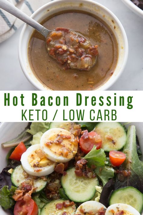 Low Carb Dressing, Keto Salad Dressing, Hot Bacon Dressing, Salad Keto, Bacon Dressing, Easy Keto Meal Plan, Boiled Egg Diet Plan, Bacon Salad, Low Carb Diet Recipes