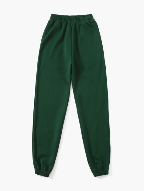 Dark Green Sweatpants, Basic Clothes, Women Sweatpants, Green Sweatpants, Xmas Wishlist, Pocket Sweatpants, Wishlist 2024, Virtual Wardrobe, Green Joggers