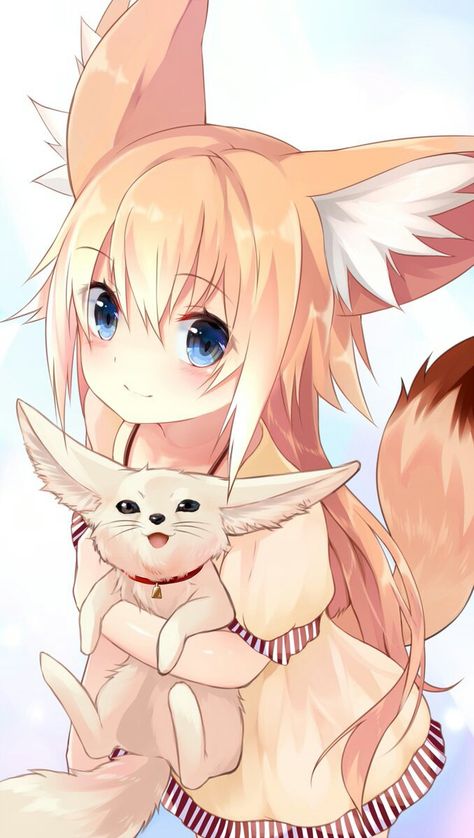 Fennec fox girl <3 Persona Anime, Moe Anime, Fennec Fox, Anime Friendship, Fox Girl, Pet Fox, Sakura Card, Card Captor, Fox Art