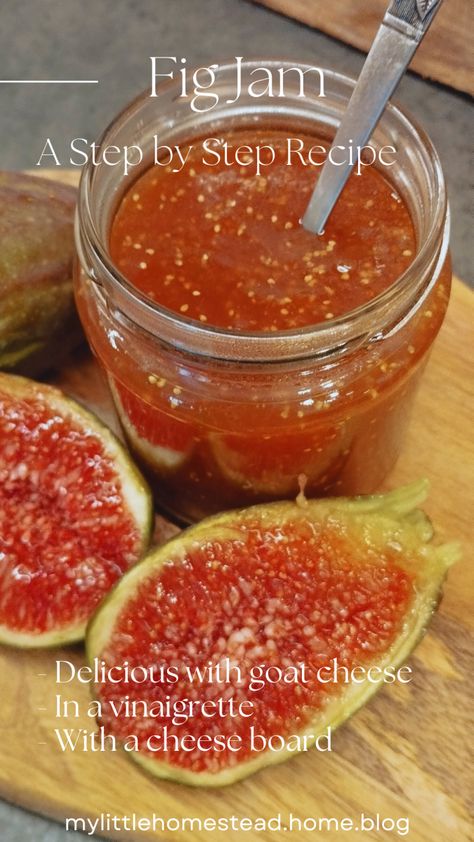 Discover how to make homemade fig jam and enjoy the sweet, rich flavors of your fig harvest all year round. This easy fig jam recipe is perfect for pairing with cheeses, adding to your favorite baked goods, or using in salad dressings. Whether you’re a seasoned canner or new to preserving, this step-by-step guide will help you create a delicious spread that captures the essence of fresh figs Crockpot Fig Jam, Fig Jelly Recipe, What To Do With Fresh Figs, How To Make Fig Jam, Fig Jam Recipe Canning, Fig Perserves Recipes, Figs Recipes, Fig Jelly, Fig Preserves Recipe