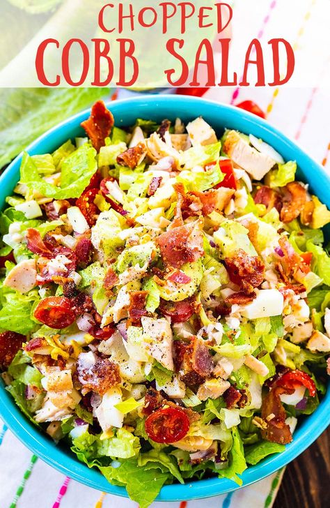 Chopped Cobb Salad, Cobb Salad Dressing, Salad Chopped, Chopped Salads, Spicy Southern Kitchen, Cobb Salad Recipe, Chopped Salad Recipes, Savory Salads, Fresh Salad Recipes