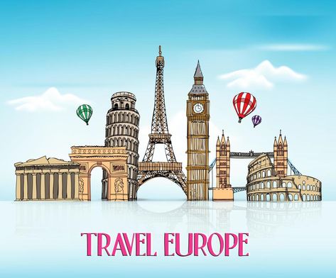 Europe Landmarks, Michelin Star Restaurant, Travel Outfit Summer, Europe Map, Famous Landmarks, Famous Places, Travel Maps, Travel Europe, Great Barrier Reef