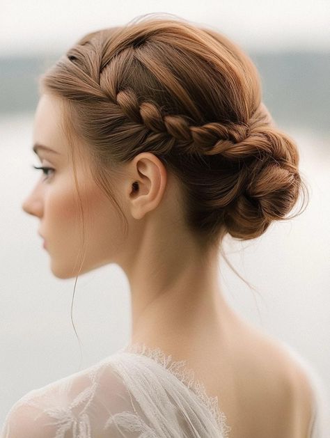 Elegant and Versatile Braided Bun Hairstyles – Perfect for Any Occasion Bridesmaid Bun With Braid, Braided Double Buns, Braided Bun Hairstyle, Braided Hair Bun, Braided Buns Hairstyle, Low Bun With Braid, High Bun Braid, Braided Bun Updo, Bridesmaid Bun