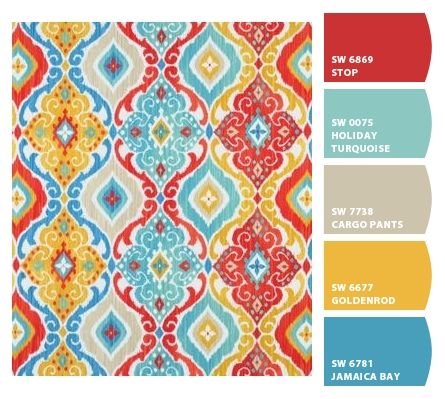 Paint colors from ColorSnap by Sherwin-Williams Rajasthan Color Palette, Mandala Color Pallets, Mexico Color Palette, Mexican Color Scheme, Mexican Color Palette, Tile Color Palette, Teal Palette, Tv Wall Decor Ideas, Mexican Colors