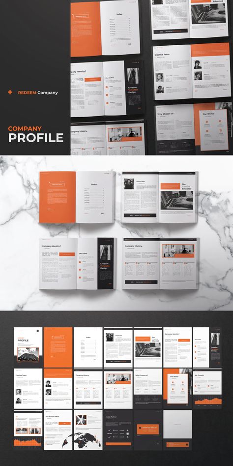 Creative Company Profile Template InDesign - 20 pages - A4 and US Letter size Pdf Document Design, A4 Presentation Design, Corporate Document Design, Document Design Ideas, Creative Company Profile Design Layout, Company Profile Design Creative, Design Portfolio Layout, Ebook Layout, Brochure Design Layouts