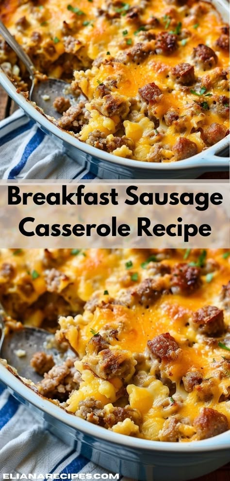 Searching for ground beef recipes? Our Breakfast Sausage Casserole Recipe is a great choice! Perfect for breakfast or dinner, this breakfast casserole is easy to make and delicious. Enjoy this versatile casserole recipe. Top Breakfast Recipes, Breakfast Sausage Casserole, Recipe With Sausage, Ground Sausage Recipes, Sausage Casserole Recipes, Breakfast Casserole Recipe, Best Breakfast Casserole, Sausage Casserole, Ground Sausage