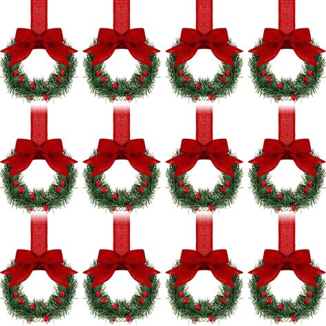 Retrowavy 12 Pcs Christmas Kitchen Cabinet Wreaths with Ribbon 3.94 Inch Mini Hanging Christmas Wreath with Berry and Bows Farmhouse Artificial Greenery Wreath for Window Door (Red) Brand: Retrowavy Wreaths With Ribbon, Kitchen Cabinet Wreaths, Cabinet Wreaths, Mini Christmas Wreath, Kitchen Wreath, Greenery Wreath, Window Door, Mini Christmas, Christmas Kitchen