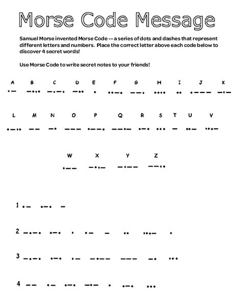 Solve the messages by placing the letter above each code. Then put the letters together to spell a secret message. Jr Detective Badge! Junior Detective, Girl Scout Meeting Ideas, Samuel Morse, Morse Code Words, Secret Notes, Girl Scout Badges, Girl Scout Activities, Coded Message, Girl Scout Juniors