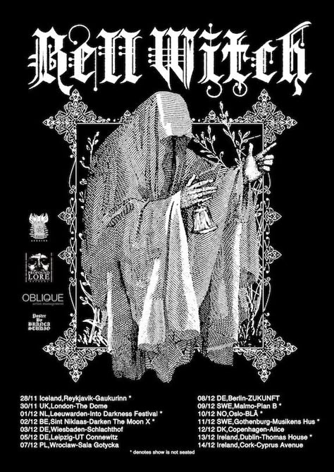 Witch Poster, Bell Witch, Album Art Design, Music Artwork, Tour Posters, Gig Posters, Band Posters, Tour Dates, Design Posters