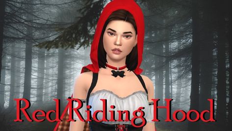 Sims 4 Red Riding Hood Cc, Red Screen Wallpaper, Sims 4 Hood Cc, Red Screen, 4 Characters, Red Cape, Sims 4 Characters, Sims4 Clothes, Sims 4 Cas