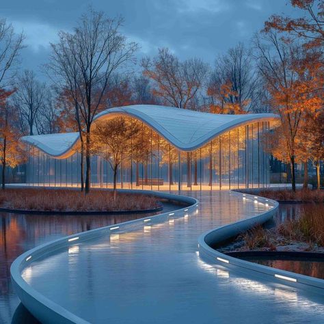 Pavilion Building Concepts Architecture On Water, Pavillion Concept, Circular Pavilion, Stowe School, Rain Architecture, Pavilion Concept, Wedding Architecture, Water Pavilion, Pavilion Design