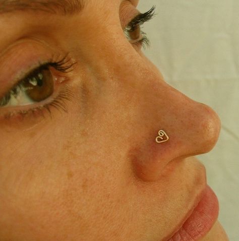 Custom Nose Ring, Heart Nose Ring, Nose Peircing, Heart Nose Stud, Heart Nose Rings, Nose Ring Gold, Gold Nose Ring, Tragus Jewelry, Gold Nose Stud