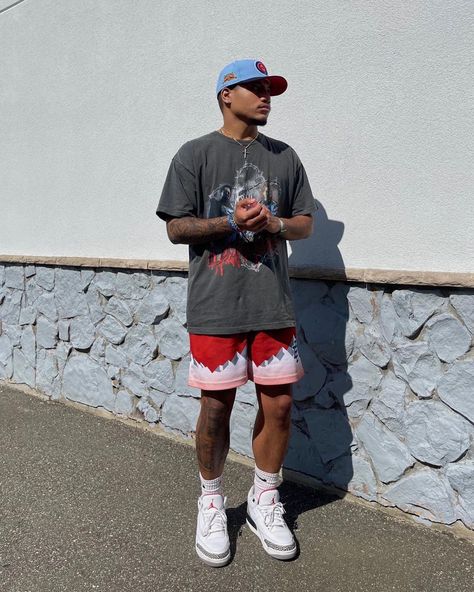 Jordan 3 Outfit, Streetwear Ideas, Culture Fashion, Black Men Fashion Swag, Mens Casual Outfits Summer, Type Shi, Black Men Street Fashion, Dope Outfits For Guys, Men Street Fashion